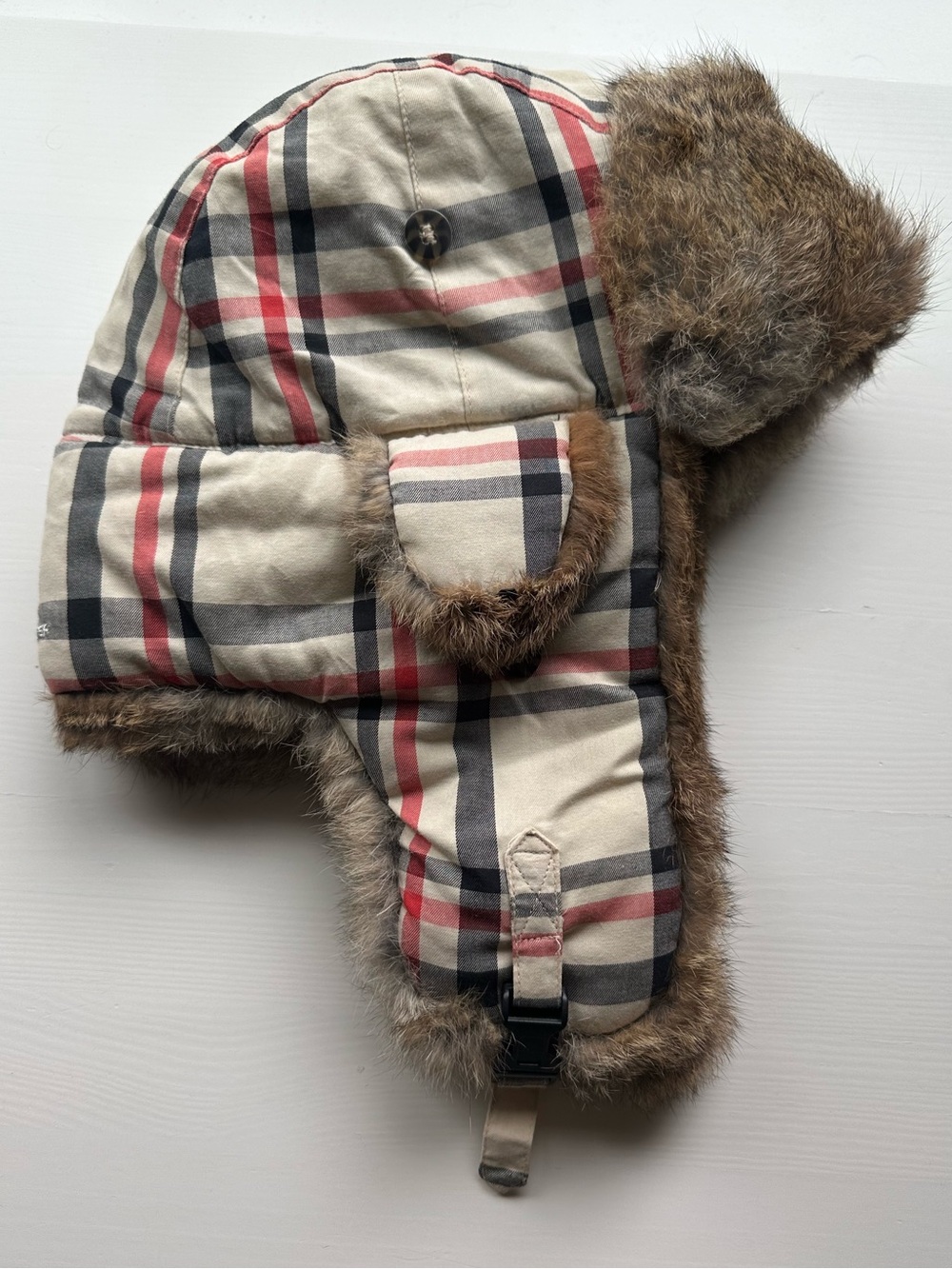 Mad Bomber Plaid Faux-Fur Trapper Hat